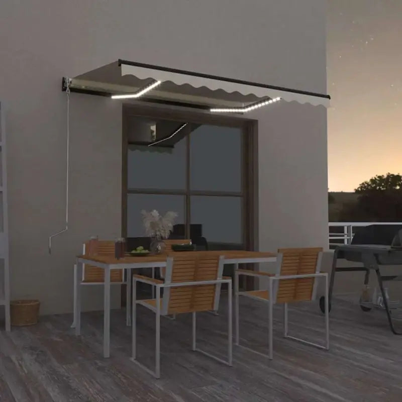 Uitschuifbare luifel met gepoedercoat aluminium voor buitenruimte - Crème / 350 x 250 cm / 1 - Zonwering