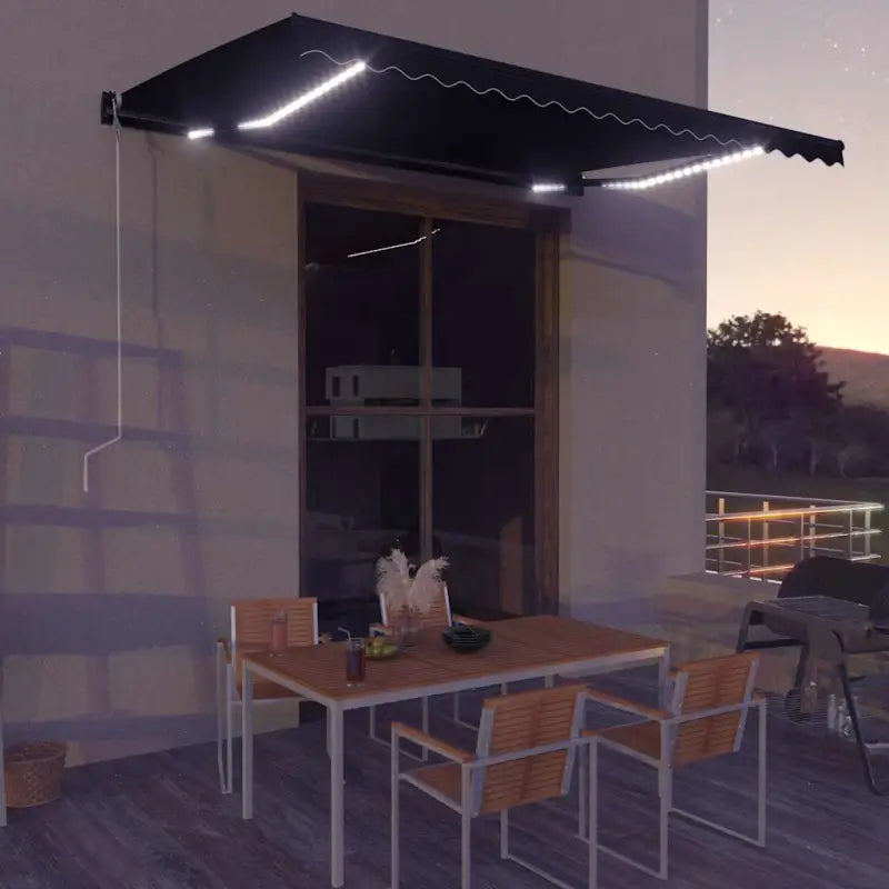 Uitschuifbare luifel met gepoedercoat aluminium voor buitenruimte - Antraciet / 450 x 300 cm / 1 - Zonwering