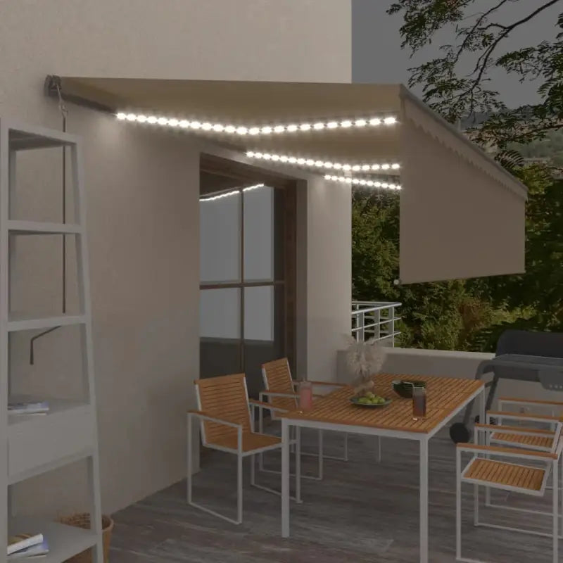 Uitschuifbare luifel met gepoedercoat aluminium voor buitenruimte - Crème / 6 x 3 m / 1 - Zonwering