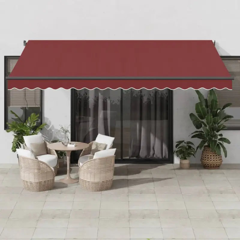 Uitschuifbare luifel met gepoedercoat aluminium voor buitenruimte - Bordeauxrood / 450 x 350 cm / 1 - Zonwering