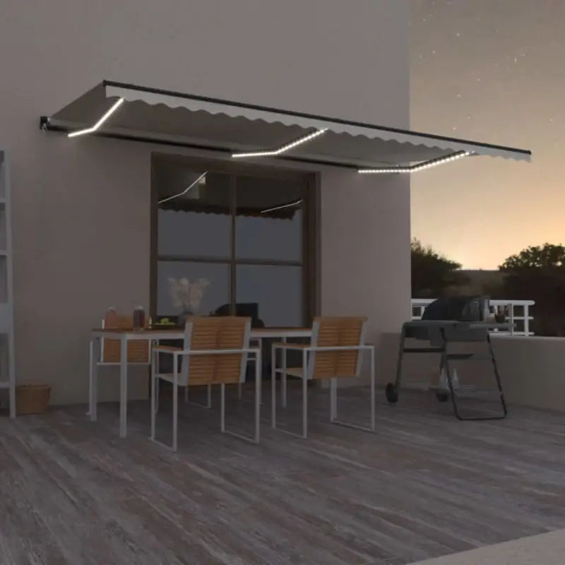 Uitschuifbare luifel met gepoedercoat aluminium voor buitenruimte - Crème / 600 x 350 cm / 1 - Zonwering