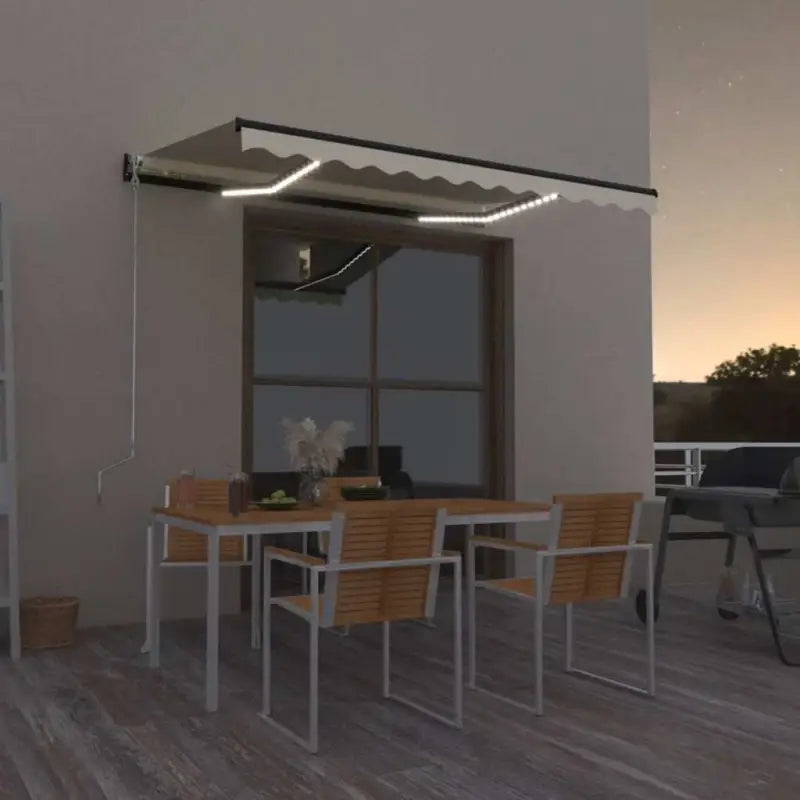 Uitschuifbare luifel met gepoedercoat aluminium voor buitenruimte - Geel en wit / 350 x 250 cm / 1 - Zonwering