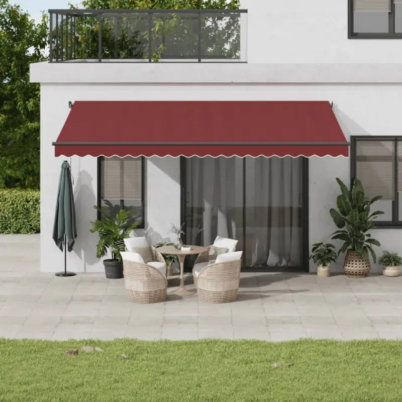 Uitschuifbare luifel met gepoedercoat aluminium voor buitenruimte - Bordeauxrood / 500 x 350 cm / 1 - Zonwering