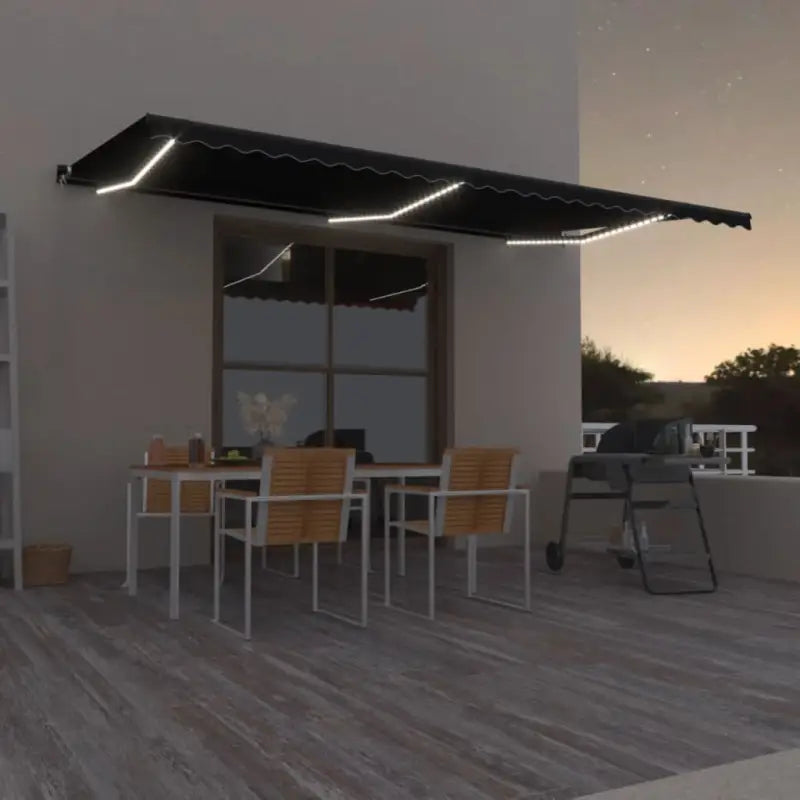 Uitschuifbare luifel met gepoedercoat aluminium voor buitenruimte - Antraciet / 600 x 350 cm / 1 - Zonwering