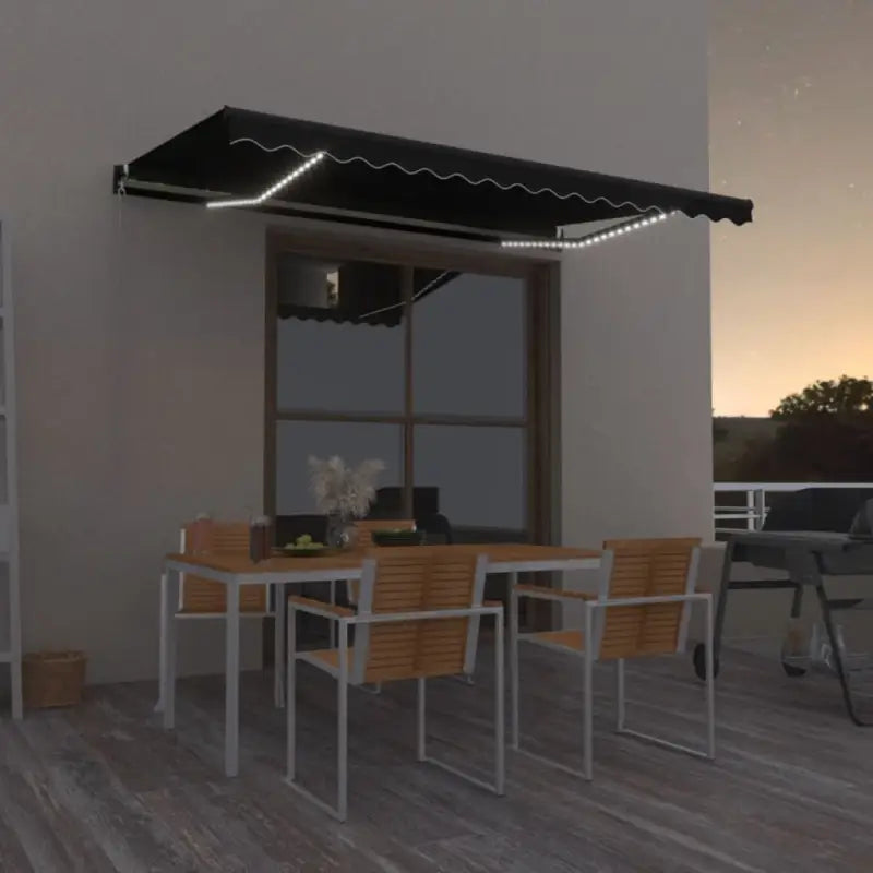 Uitschuifbare luifel met gepoedercoat aluminium voor buitenruimte - Antraciet / 400 x 350 cm / 1 - Zonwering