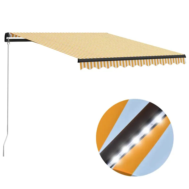Uitschuifbare luifel met gepoedercoat aluminium voor buitenruimte - Geel en wit / 300 x 250 cm / 1 - Zonwering
