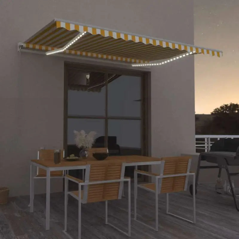 Uitschuifbare luifel met gepoedercoat aluminium voor koele buitenruimtes - Geel / 400 x 300 cm / 1 - Zonwering