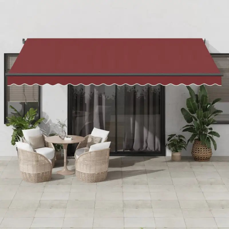 Uitschuifbare luifel met gepoedercoat aluminium voor koele buitenruimte - Bordeauxrood / 450 x 350 cm / 1 - Zonwering