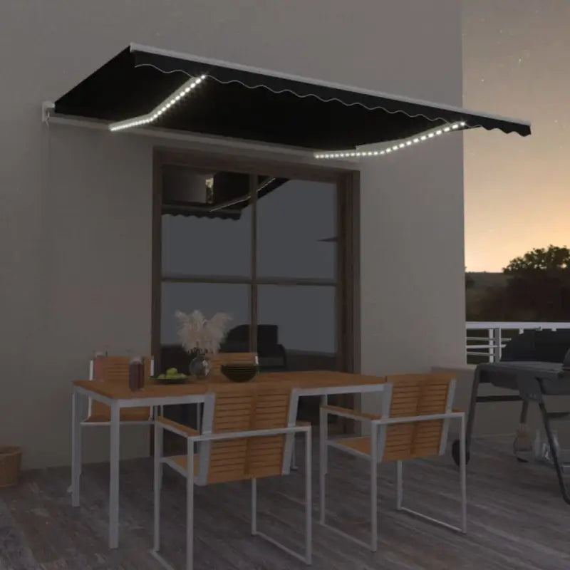 Uitschuifbare luifel met gepoedercoat aluminium voor koele buitenruimtes - Antraciet / 450 x 300 cm / 1 - Zonwering
