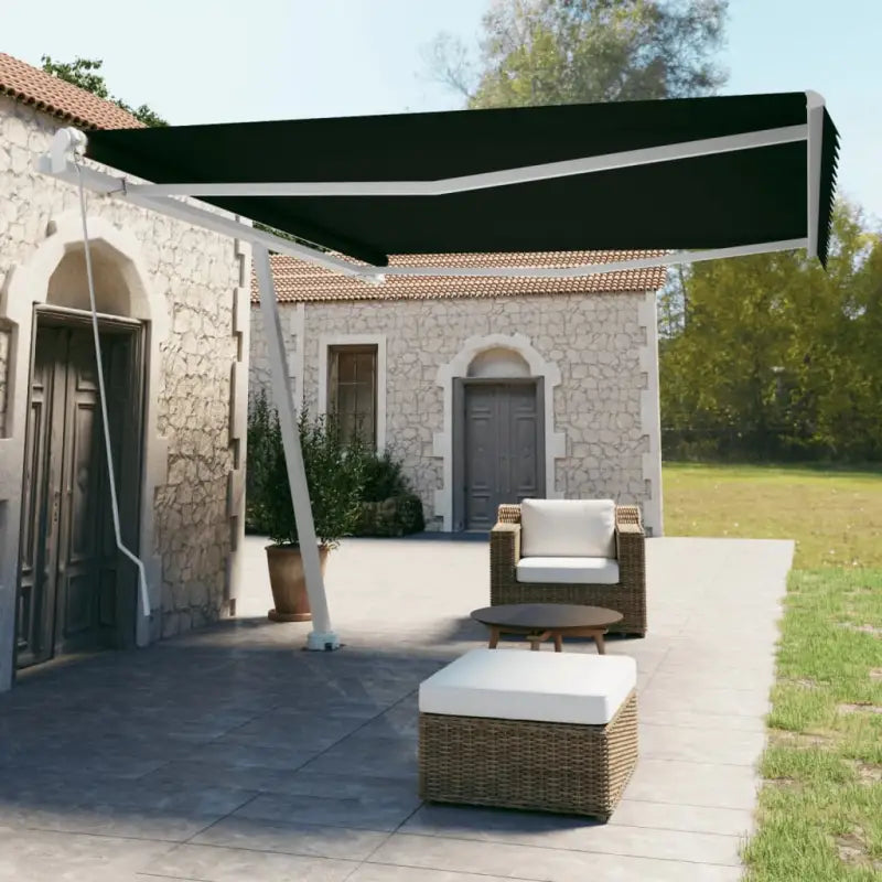 Uitschuifbare luifel met gepoedercoat aluminium voor koele buitenruimte - Antraciet / 450 x 350 cm / 1 - Zonwering