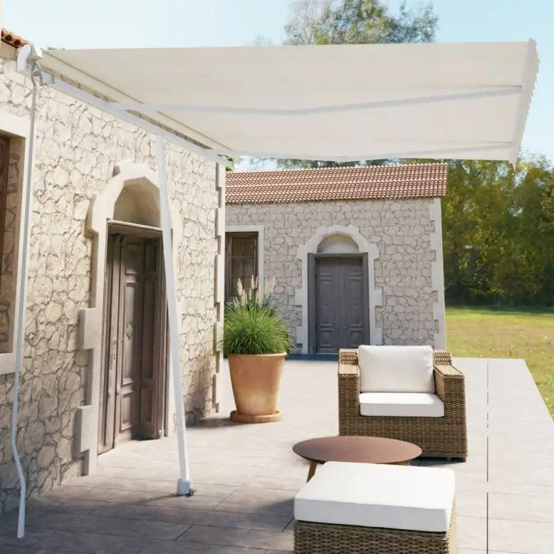 Uitschuifbare luifel met gepoedercoat aluminium voor koele buitenruimte - Crème / 350 x 250 cm / 1 - Zonwering