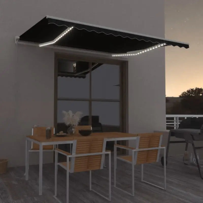 Uitschuifbare luifel met gepoedercoat aluminium voor koele buitenruimtes - Antraciet / 450 x 350 cm / 1 - Zonwering
