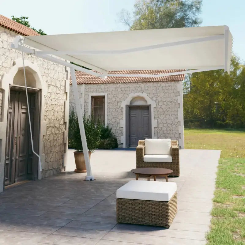 Uitschuifbare luifel met gepoedercoat aluminium voor koele buitenruimte - Crème / 450 x 350 cm / 1 - Zonwering
