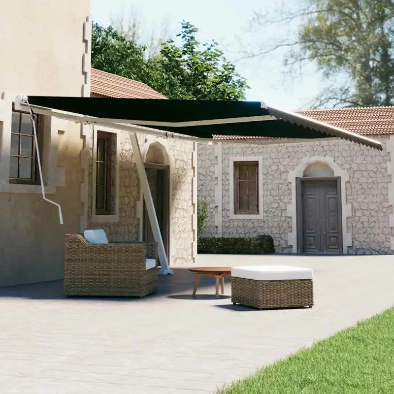 Uitschuifbare luifel met gepoedercoat aluminium voor koele buitenruimte - Antraciet / 600 x 300 cm / 1 - Zonwering