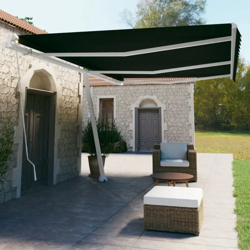 Uitschuifbare luifel met gepoedercoat aluminium voor koele buitenruimte - Antraciet / 600 x 350 cm / 1 - Zonwering