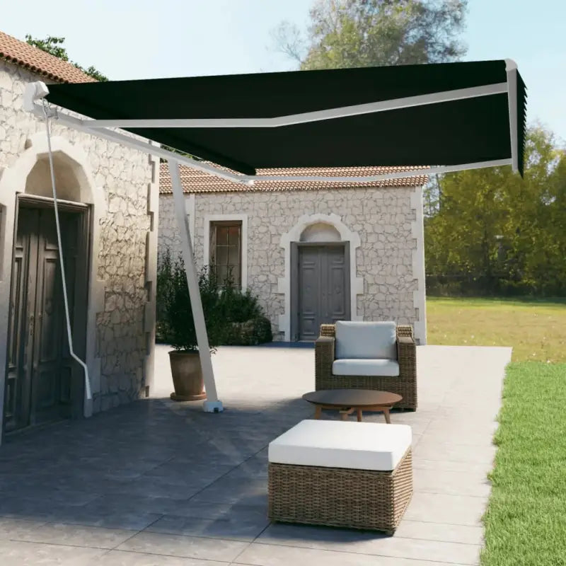 Uitschuifbare luifel met gepoedercoat aluminium voor koele buitenruimte - Antraciet / 500 x 350 cm / 1 - Zonwering