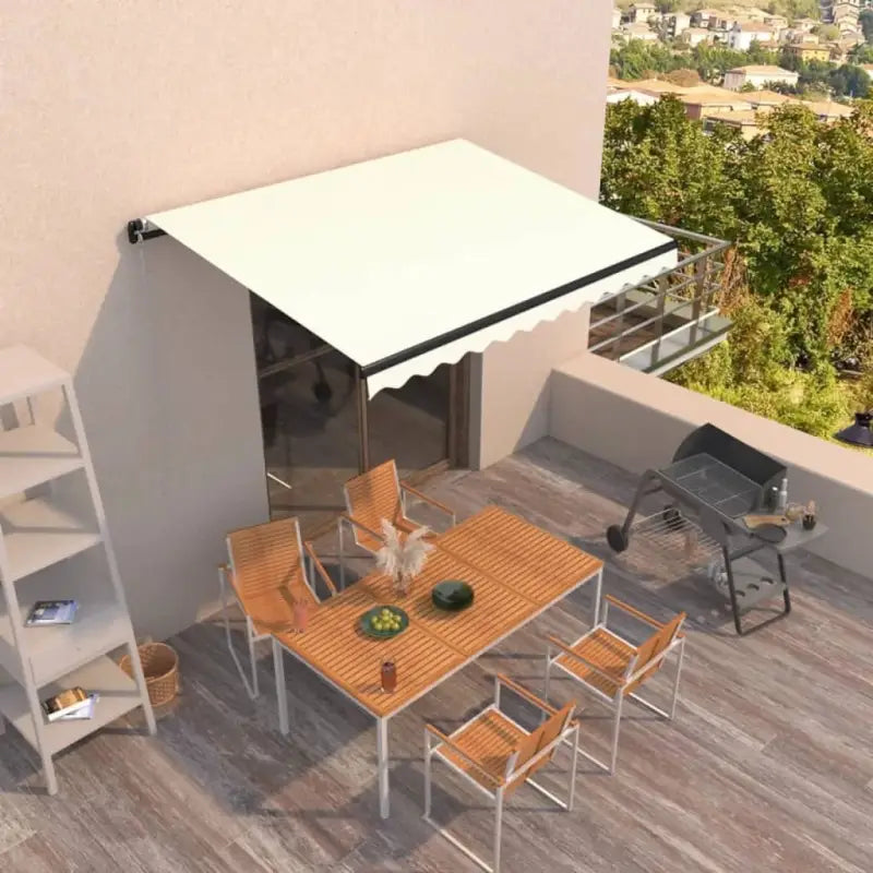 Uitschuifbare luifel met gepoedercoat aluminium voor koele buitenruimte - Crème / 350 x 250 cm / 1 - Zonwering