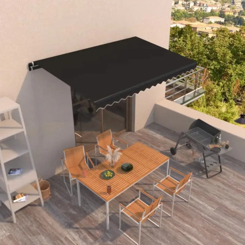 Uitschuifbare luifel met gepoedercoat aluminium voor koele buitenruimte - Antraciet / 450 x 350 cm / 1 - Zonwering