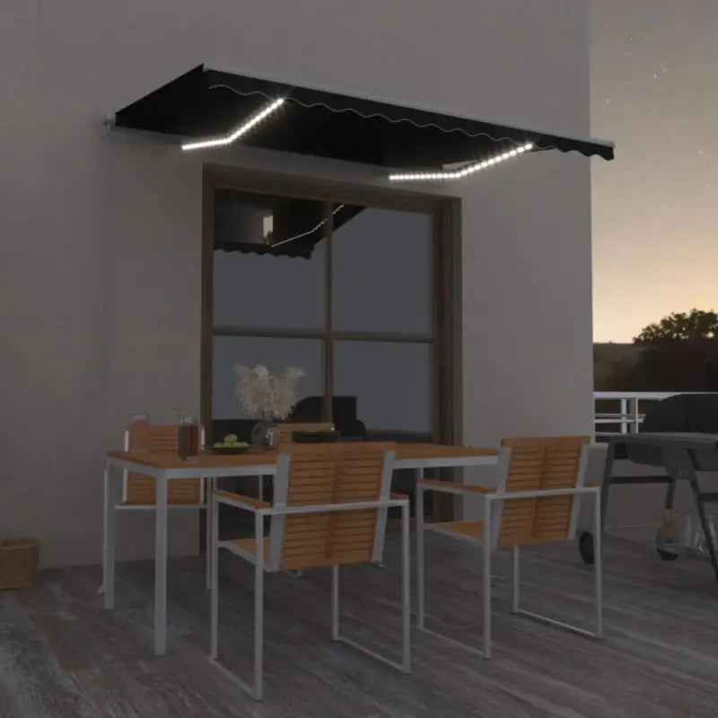Uitschuifbare luifel met gepoedercoat aluminium voor koele buitenruimtes - Antraciet / 350 x 250 cm / 1 - Zonwering