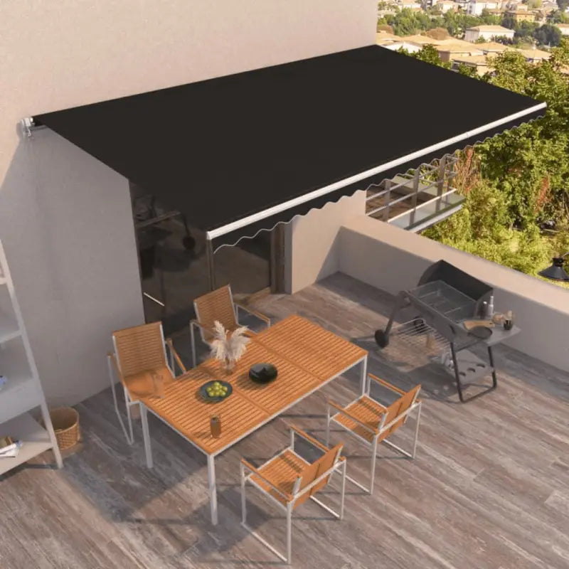 Uitschuifbare luifel met gepoedercoat aluminium voor koelte in je tuin - Antraciet / 600 x 350 cm / 1 - Zonwering