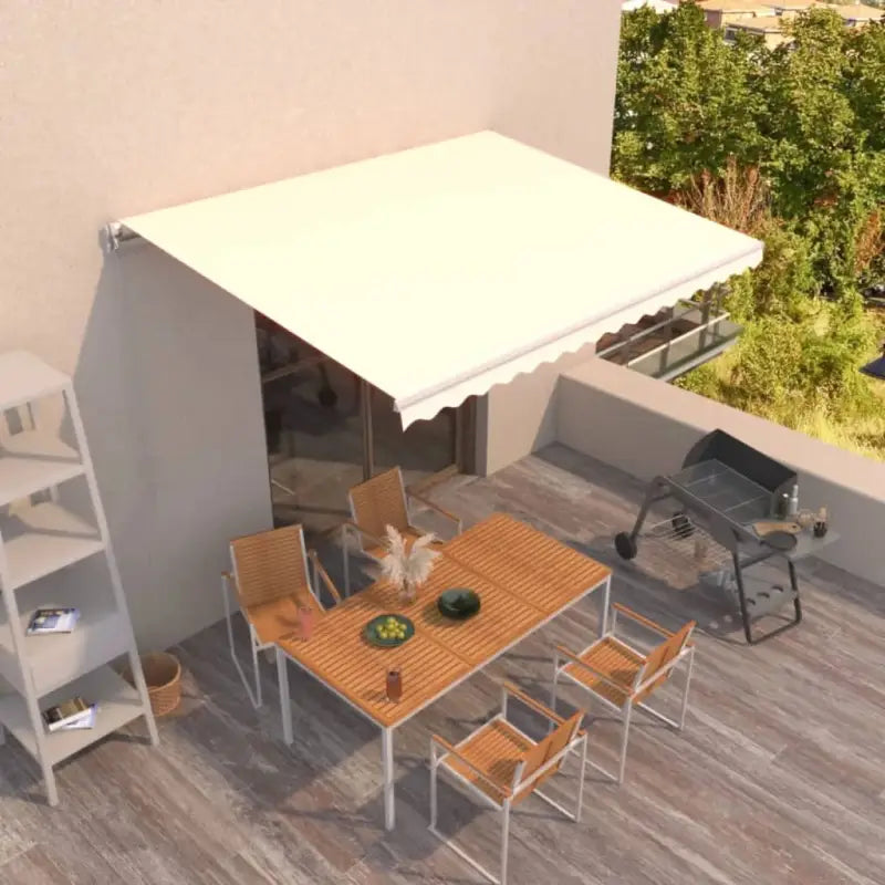 Uitschuifbare luifel met gepoedercoat aluminium voor koelte in je tuin - Crème / 450 x 350 cm / 1 - Zonwering