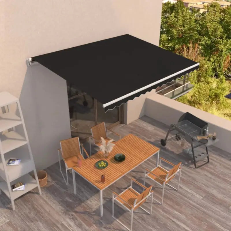 Uitschuifbare luifel met gepoedercoat aluminium voor koelte in je tuin - Antraciet / 400 x 350 cm / 1 - Zonwering