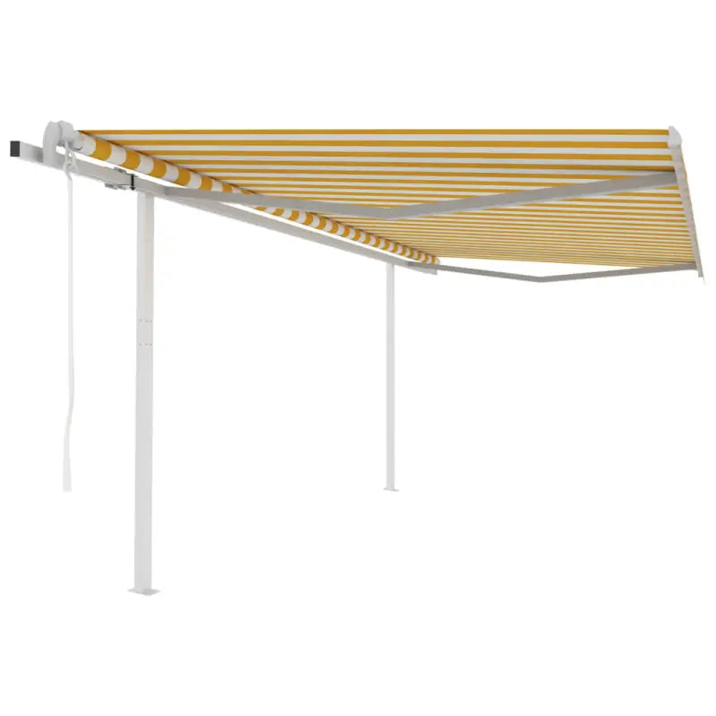 Uitschuifbare luifel met gepoedercoat aluminium voor schaduw en koelheid - Geel en wit / 4 x 3.5 m / 1 - Zonwering