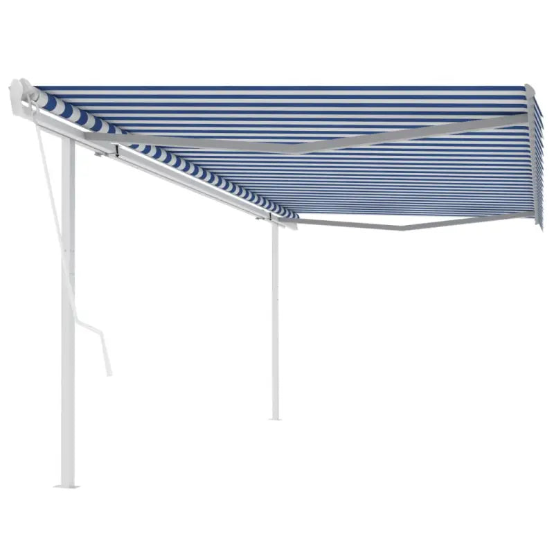 Uitschuifbare luifel met gepoedercoat aluminium voor schaduw en koelheid - Blauw en wit / 5 x 3 m / 1 - Zonwering