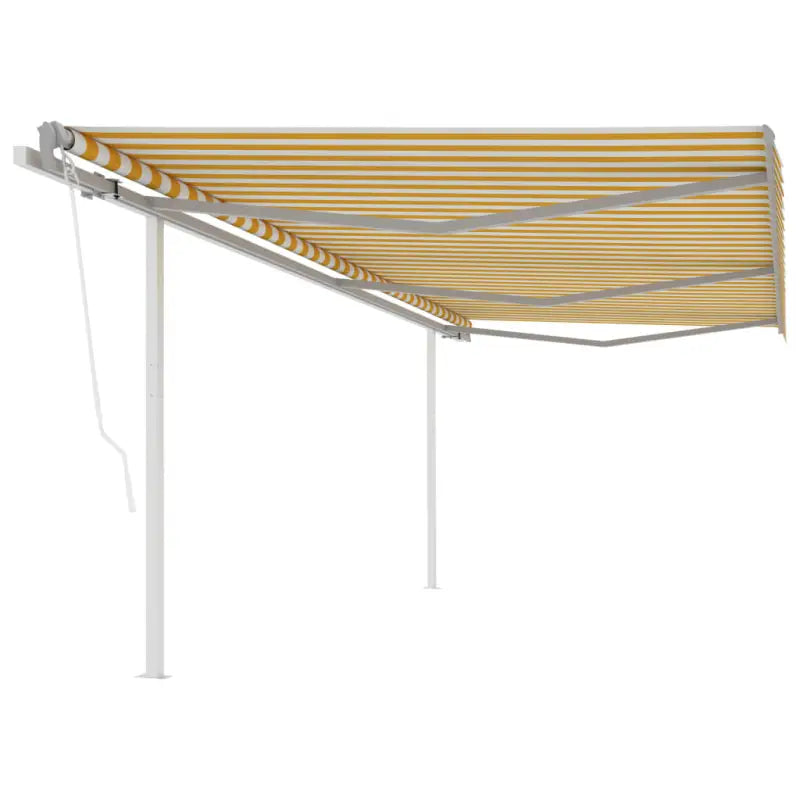 Uitschuifbare luifel met gepoedercoat aluminium voor schaduw en koelheid - Geel en wit / 6 x 3.5 m / 1 - Zonwering
