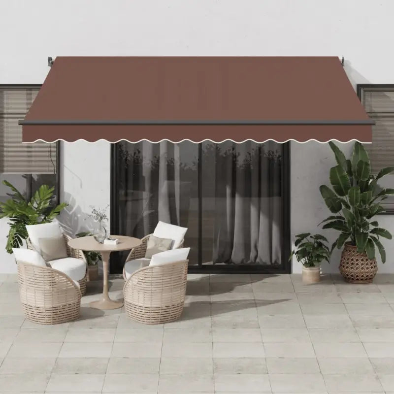 Uitschuifbare luifel met gepoedercoat aluminium voor schaduw en comfort - Bruin / 400 x 350 cm / 1 - Zonwering