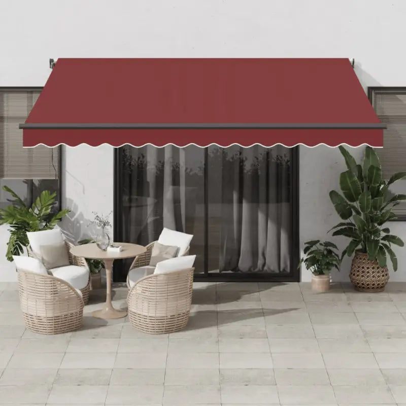 Uitschuifbare luifel met gepoedercoat aluminium voor schaduw en comfort - Bordeauxrood / 400 x 350 cm / 1 - Zonwering