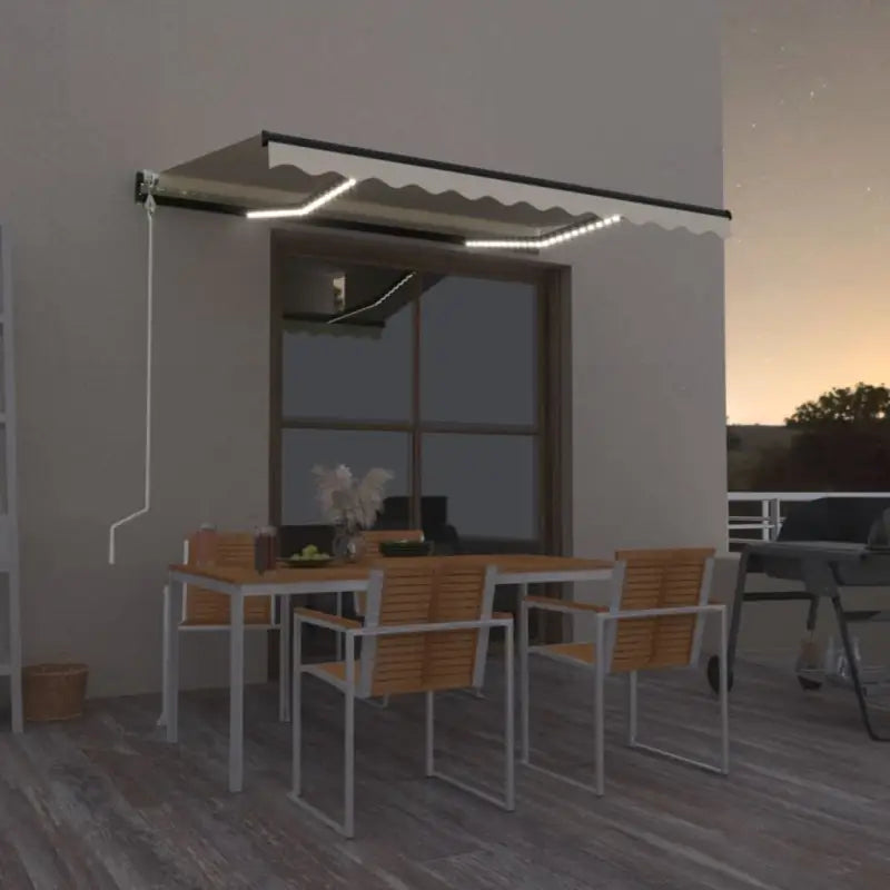 Uitschuifbare luifel met gepoedercoat aluminium voor schaduw en comfort - Crème / 350 x 250 cm / 1 - Zonwering