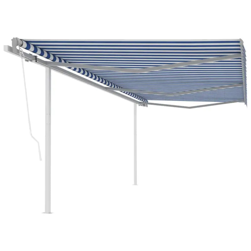 Uitschuifbare luifel met gepoedercoat aluminium voor schaduw en koelheid - Blauw en wit / 6 x 3 m / 1 - Zonwering