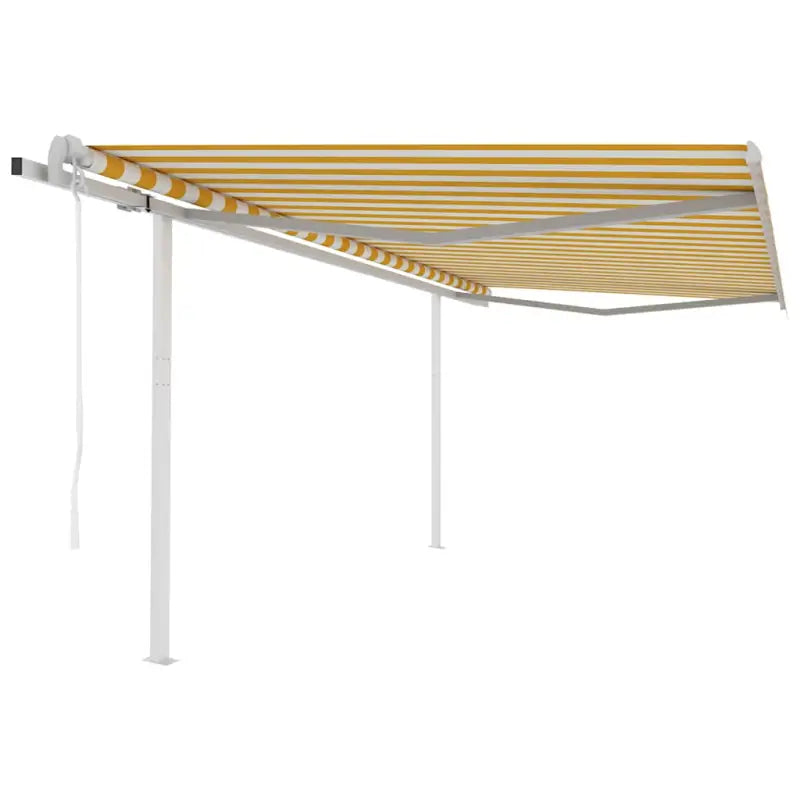 Uitschuifbare luifel met gepoedercoat aluminium voor schaduw en koelheid - Geel en wit / 4 x 3 m / 1 - Zonwering