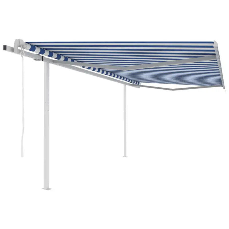 Uitschuifbare luifel met gepoedercoat aluminium voor schaduw en koelheid - Blauw en wit / 4.5 x 3.5 m / 1 - Zonwering