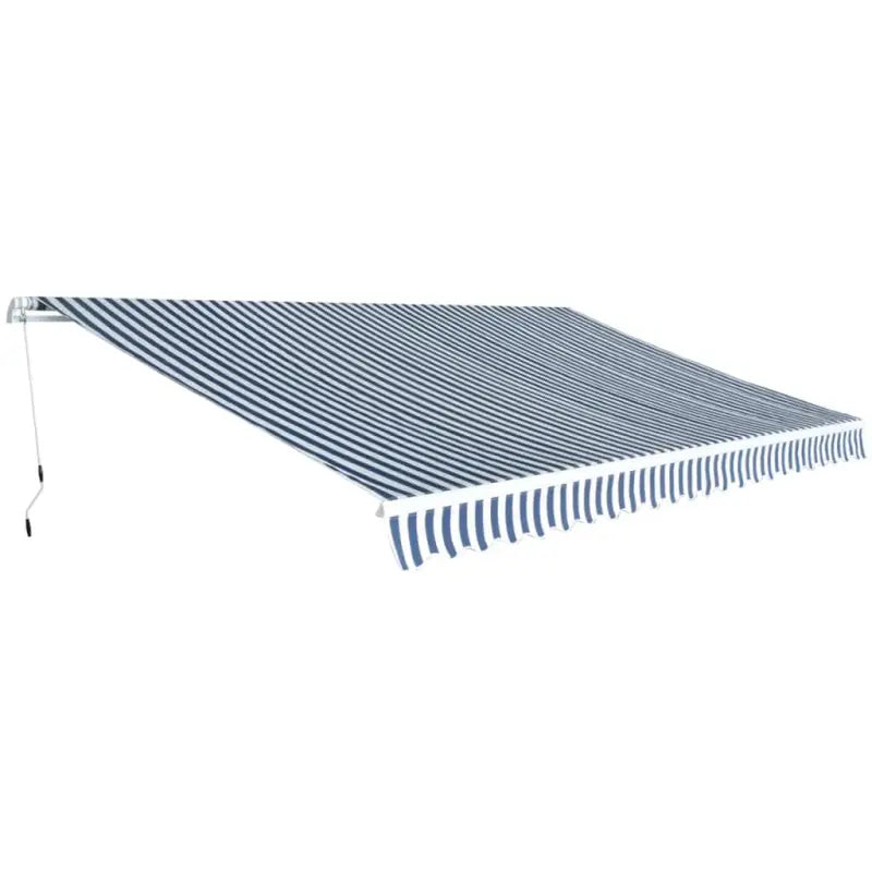 Uitschuifbare luifel met stevig aluminium frame voor koele tuinplekken - Blauw en wit / 500 cm / 1 - Zonwering