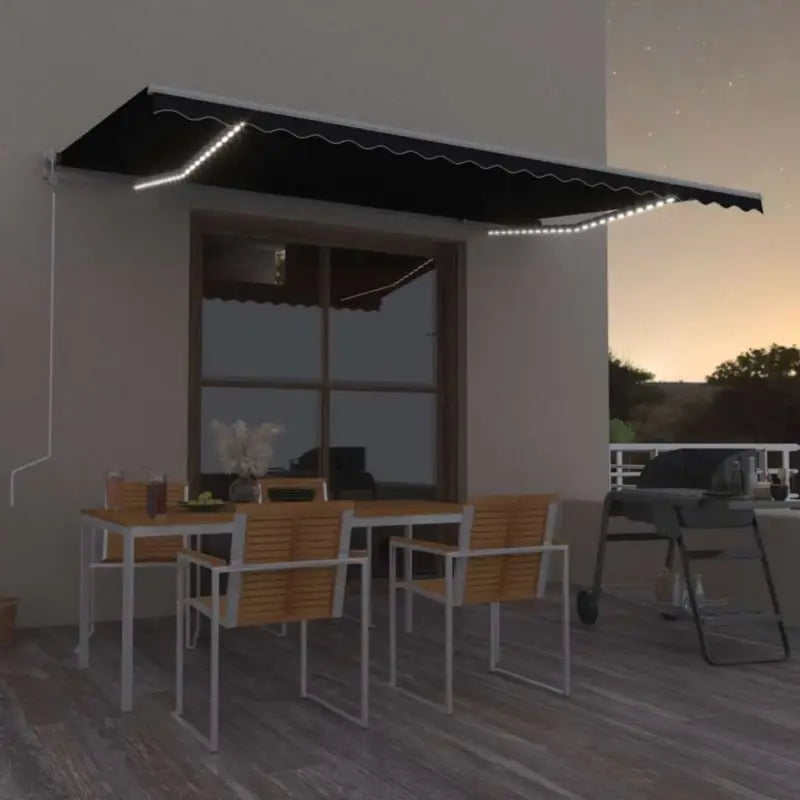 Uitschuifbare luifel van gepoedercoat aluminium voor automatische bescherming - Antraciet / 500 x 300 cm / 1 - Zonwering