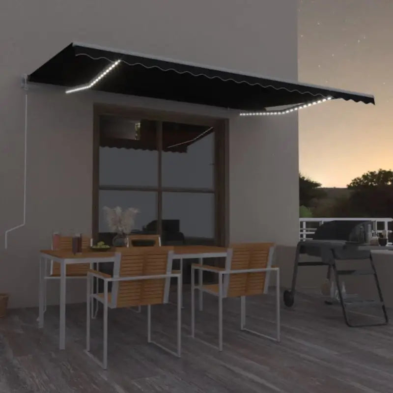 Uitschuifbare luifel van gepoedercoat aluminium voor automatische bescherming - Antraciet / 500 x 350 cm / 1 - Zonwering