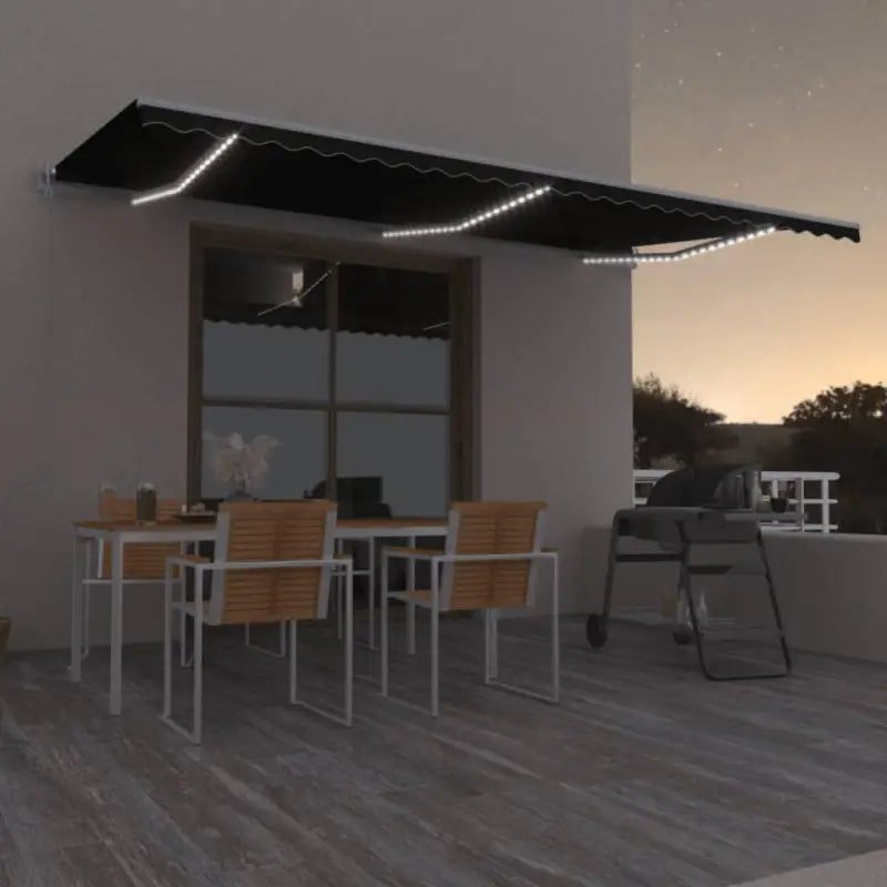 Uitschuifbare luifel van gepoedercoat aluminium voor automatische bescherming - Antraciet / 600 x 350 cm / 1 - Zonwering