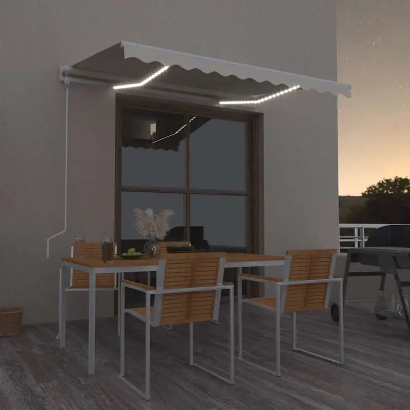 Uitschuifbare luifel van gepoedercoat aluminium voor automatische bescherming - Crème / 300 x 250 cm / 1 - Zonwering
