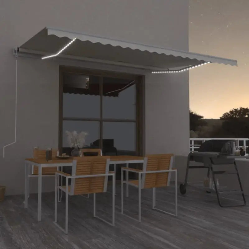 Uitschuifbare luifel van gepoedercoat aluminium voor automatische bescherming - Crème / 500 x 300 cm / 1 - Zonwering