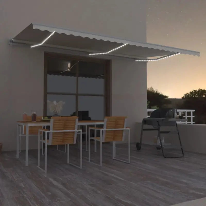 Uitschuifbare luifel van gepoedercoat aluminium voor automatische bescherming - Crème / 600 x 350 cm / 1 - Zonwering