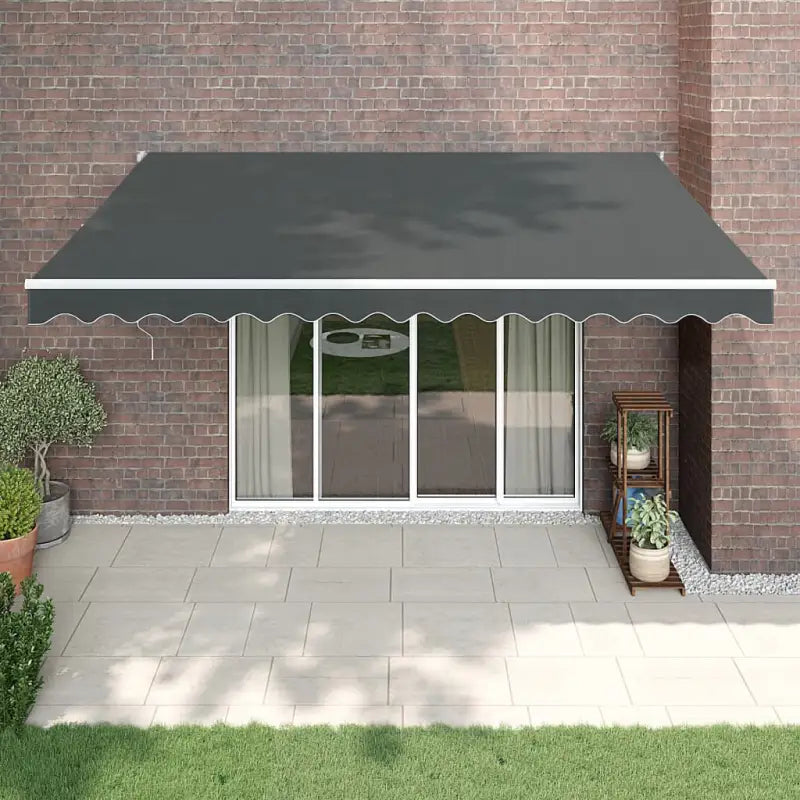 Uitschuifbare luifel van gepoedercoat aluminium voor terras en tuin - Antraciet / 4.5 x 3 m / 1 - Zonwering