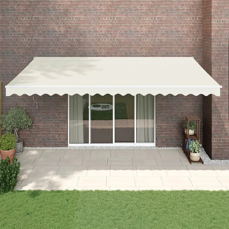 Uitschuifbare luifel van gepoedercoat aluminium voor terras en tuin - Crèmekleurig en wit / 5 x 3 m / 1 - Zonwering