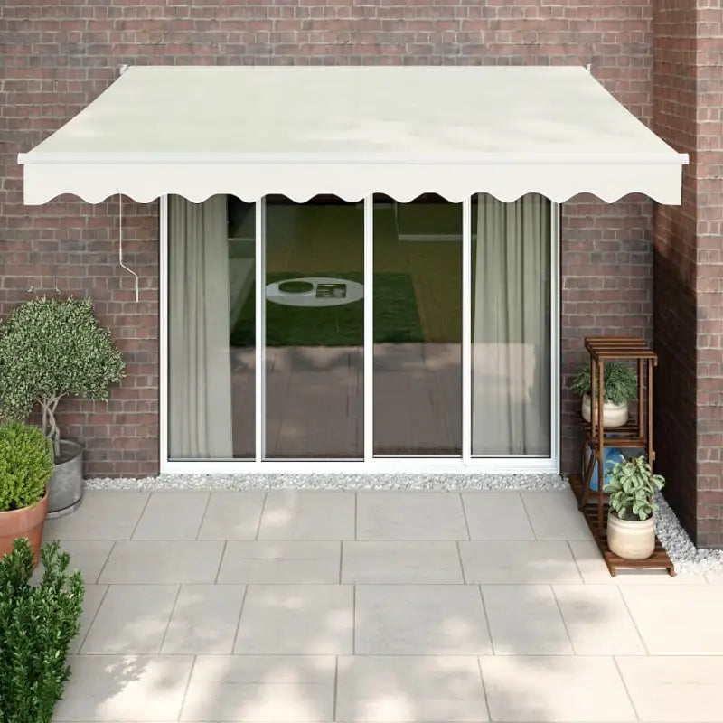 Uitschuifbare luifel van gepoedercoat aluminium voor terras en tuin - Crèmekleurig en wit / 3 x 2.5 m / 1 - Zonwering
