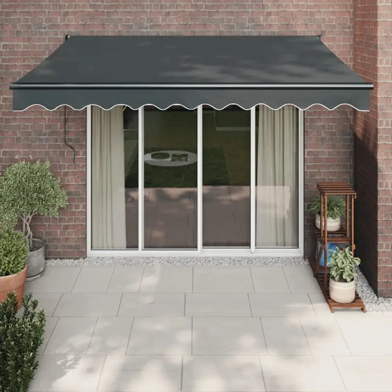 Uitschuifbare luifel van gepoedercoat aluminium voor terras en tuin - Antraciet (grijs frame) / 3 x 2.5 m / 1