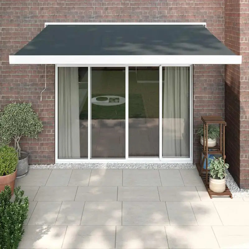 Uittrekbare luifel in gepoedercoat aluminium voor je terras - Antracietkleurig (wit frame) / 3.5 x 2.5 m / 1 - Zonwering
