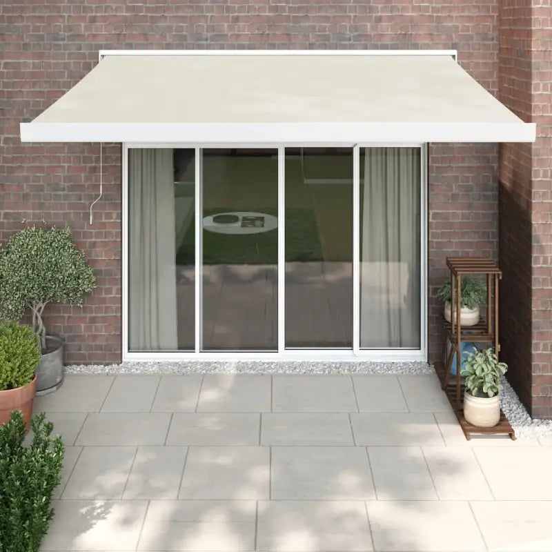 Uittrekbare luifel in gepoedercoat aluminium voor je terras - Crèmekleurig (wit frame) / 3.5 x 2.5 m / 1 - Zonwering