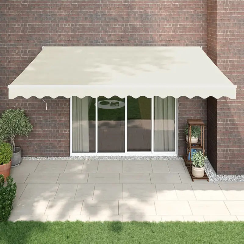 Uittrekbare luifel in gepoedercoat aluminium voor je terras - Crèmekleurig en wit / 4 x 3 m / 1 - Zonwering