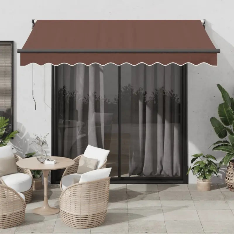 Uittrekbare luifel in gepoedercoat aluminium voor je terras - Bruin / 300 x 250 cm / 1 - Zonwering